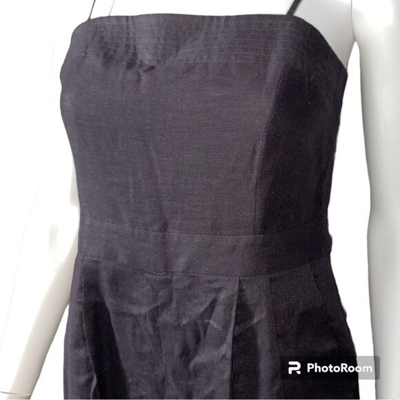 J. Crew Black 100% Linen Jumpsuit Romper Cropped Wide Leg Size 2 - Picture 3 of 7